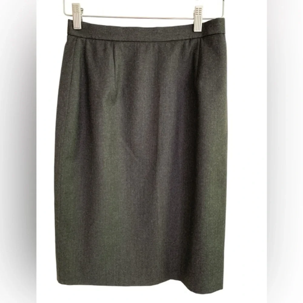 Vintage Burberry Gray Wool Pencil Skirt Sz 6